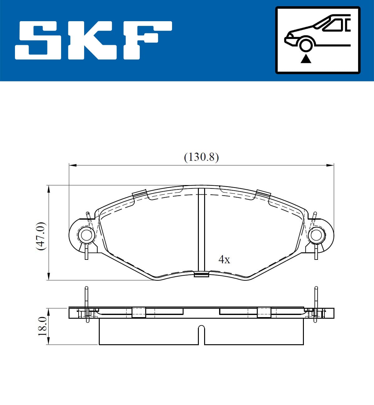 SKF Sada brzdových platničiek kotúčovej brzdy VKBP 80470 1