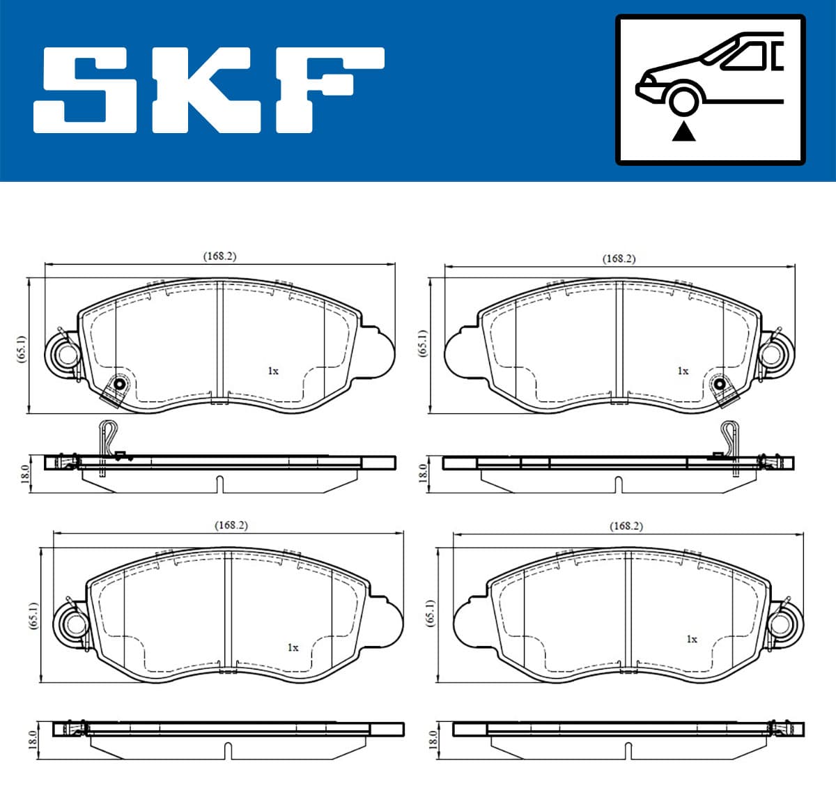 SKF Sada brzdových platničiek kotúčovej brzdy VKBP 80489 A 1