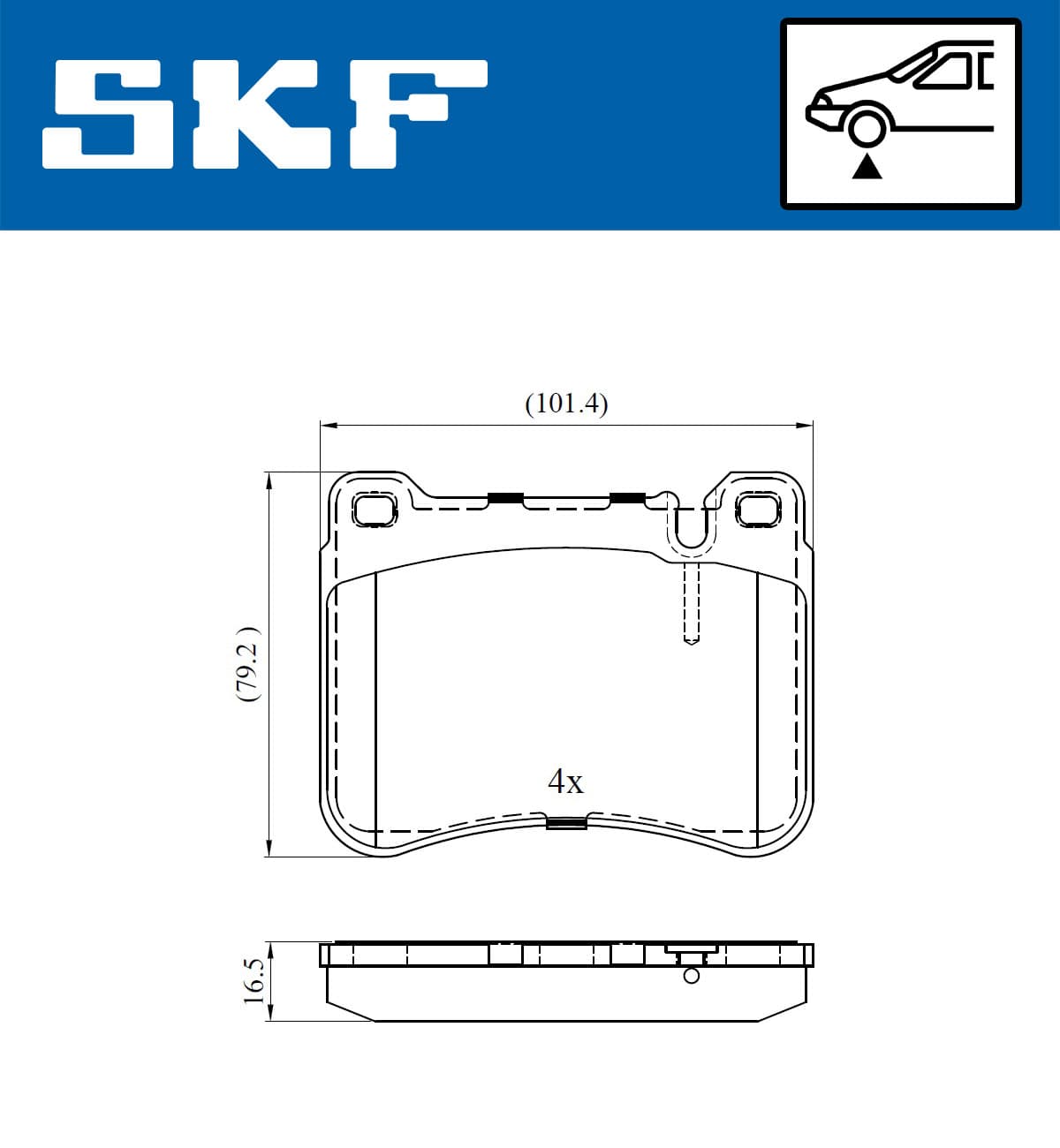 SKF Sada brzdových platničiek kotúčovej brzdy VKBP 80495 1