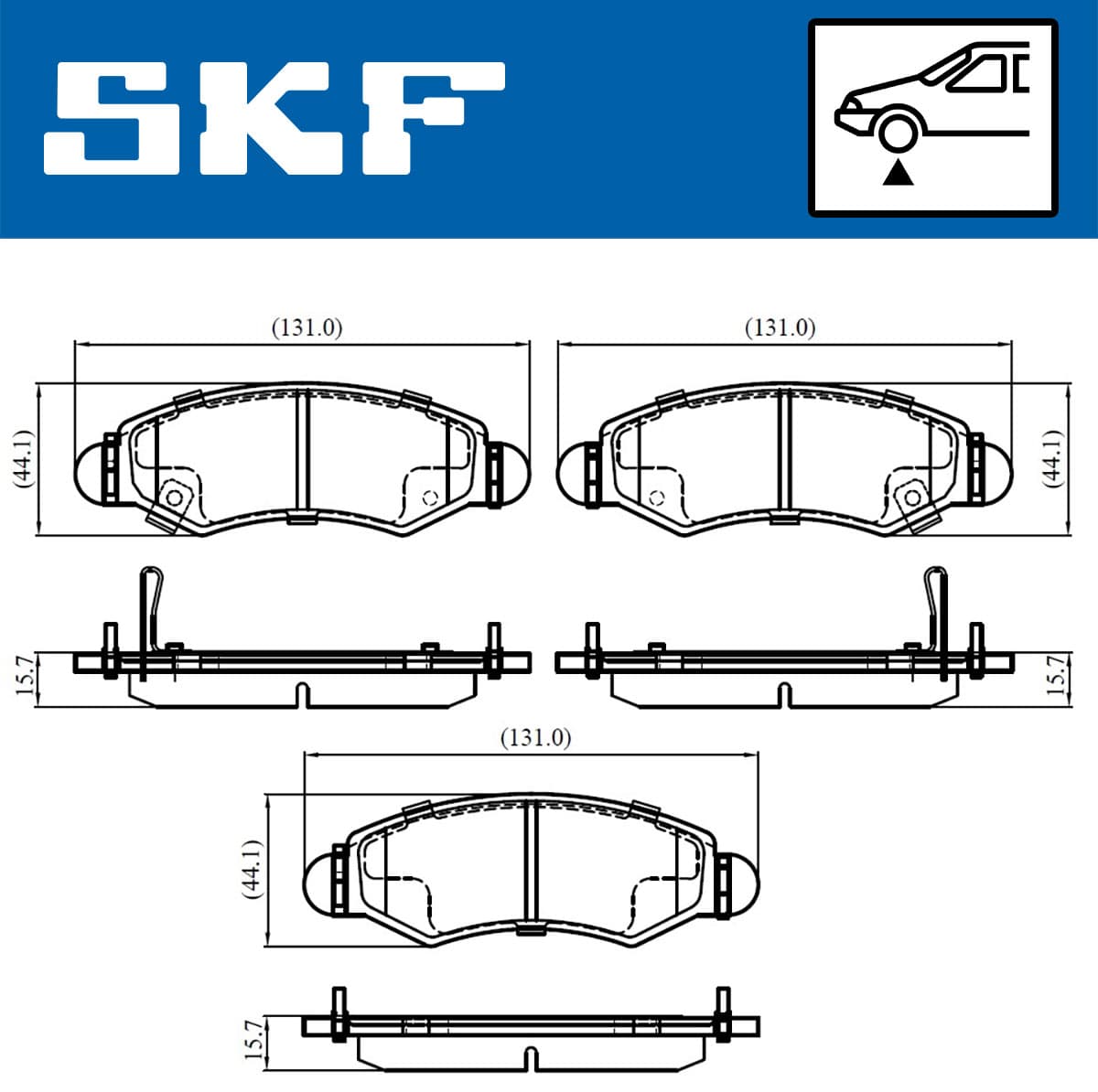 SKF Sada brzdových platničiek kotúčovej brzdy VKBP 80500 A 1