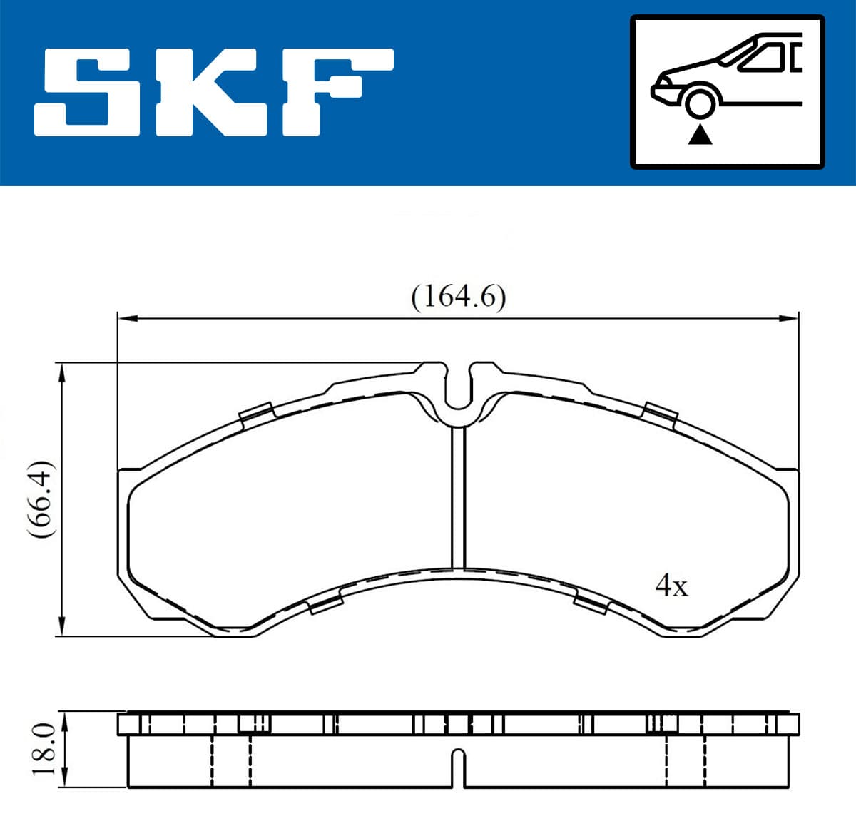 SKF Sada brzdových platničiek kotúčovej brzdy VKBP 80507 1