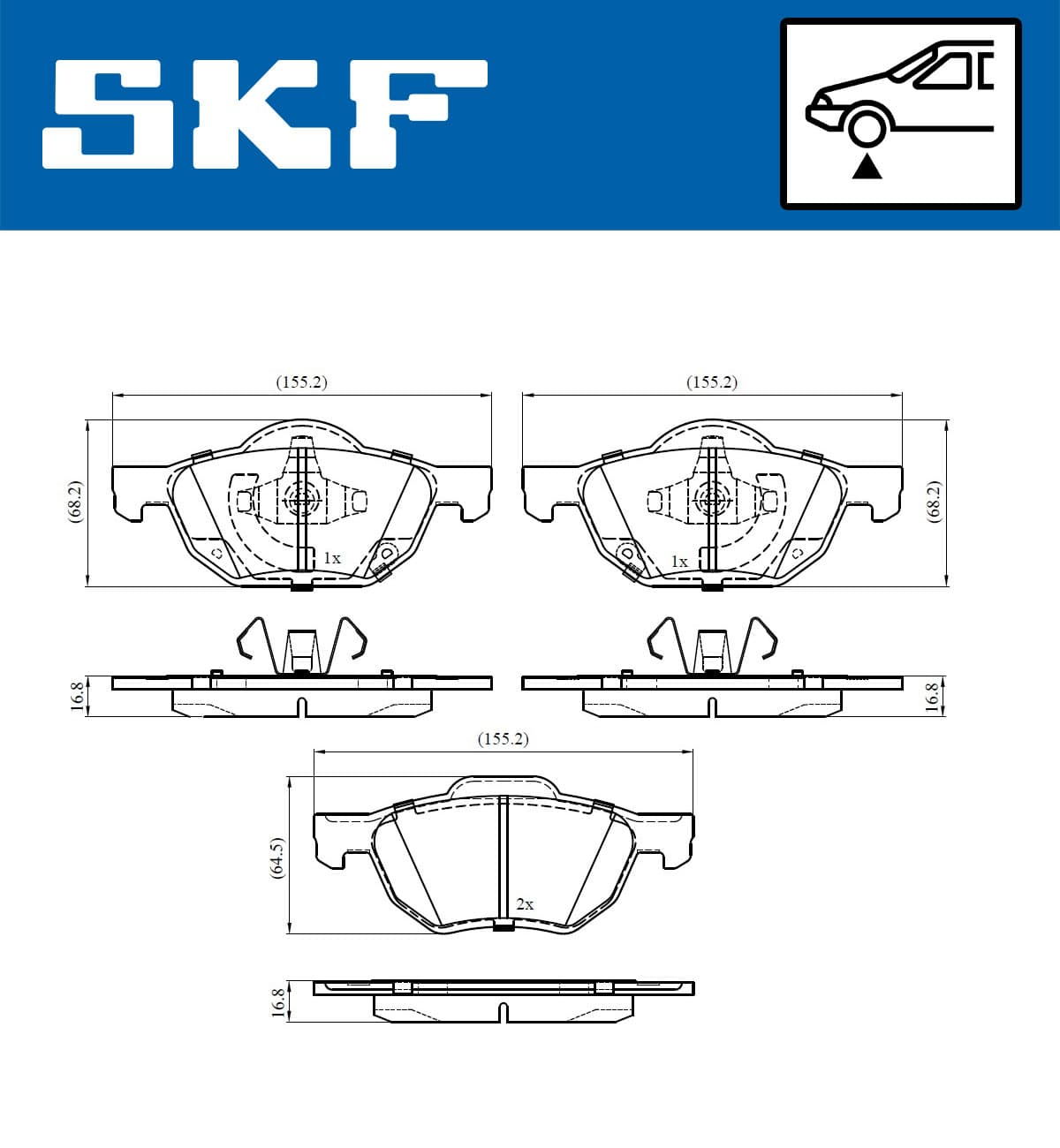 SKF Sada brzdových platničiek kotúčovej brzdy VKBP 80518 A 1
