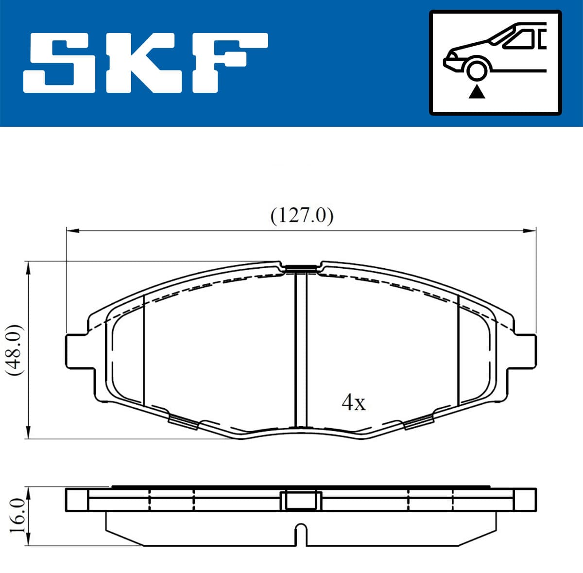 SKF Sada brzdových platničiek kotúčovej brzdy VKBP 80532 1