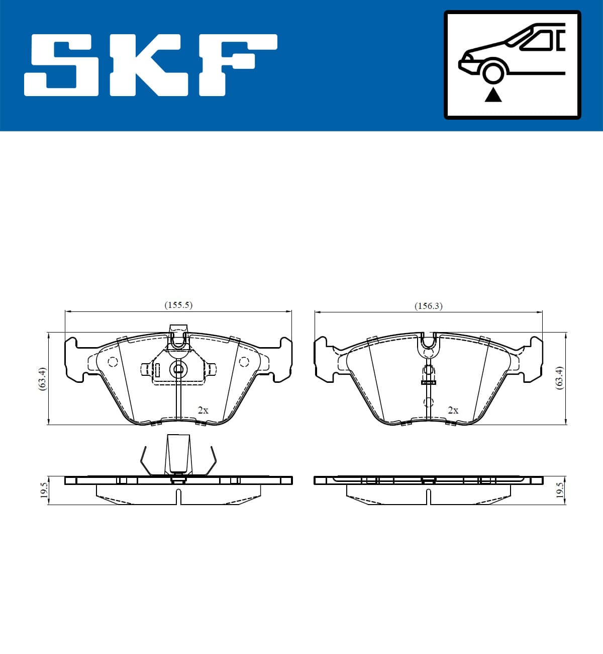SKF Sada brzdových platničiek kotúčovej brzdy VKBP 80548 1