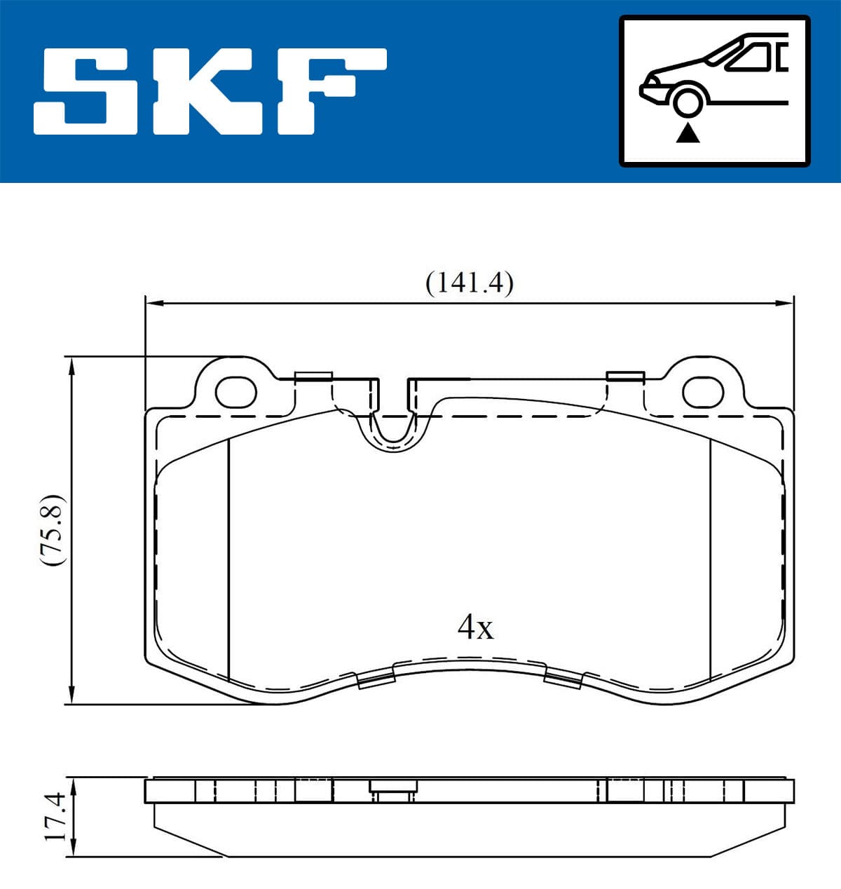 SKF Sada brzdových platničiek kotúčovej brzdy VKBP 80549 1