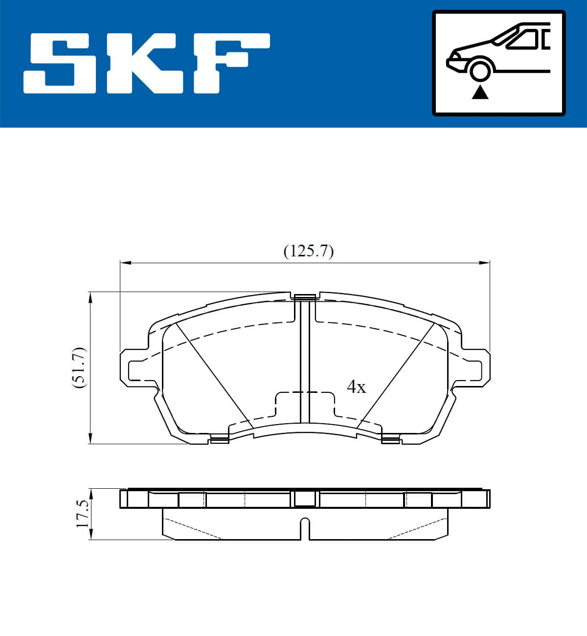 SKF Sada brzdových platničiek kotúčovej brzdy VKBP 80574 1