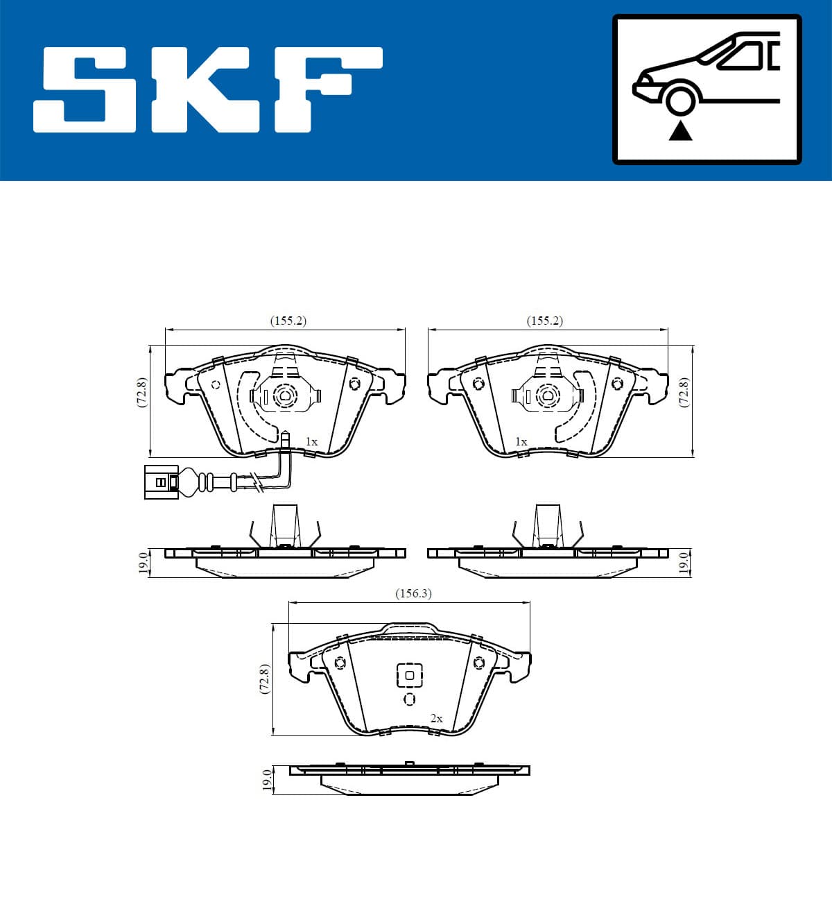 SKF Sada brzdových platničiek kotúčovej brzdy VKBP 80586 E 1