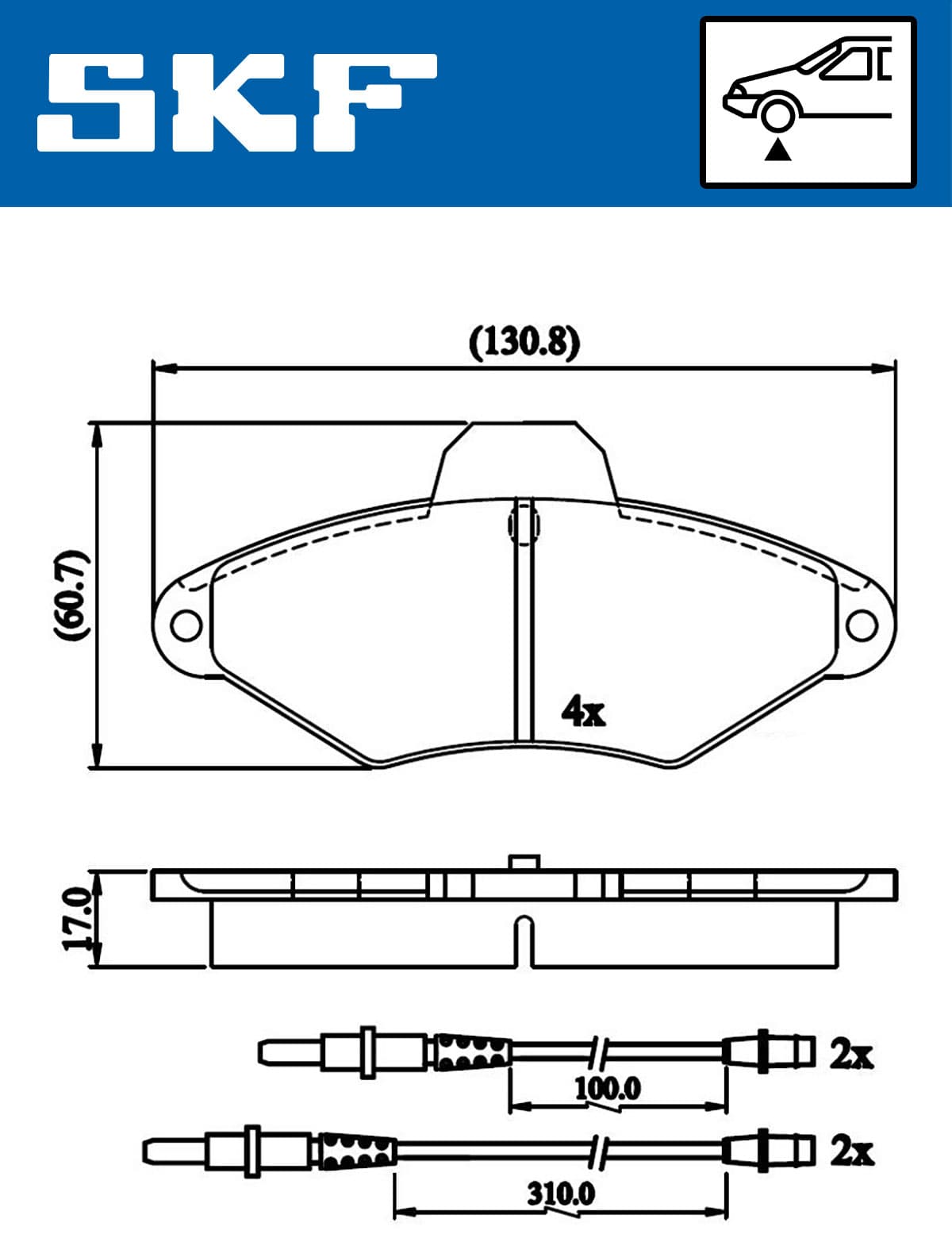 SKF Sada brzdových platničiek kotúčovej brzdy VKBP 80601 E 1