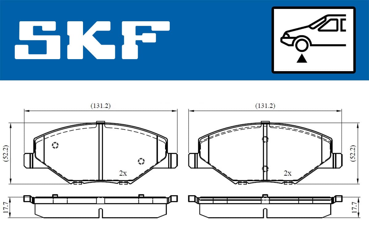 SKF Sada brzdových platničiek kotúčovej brzdy VKBP 80628 1