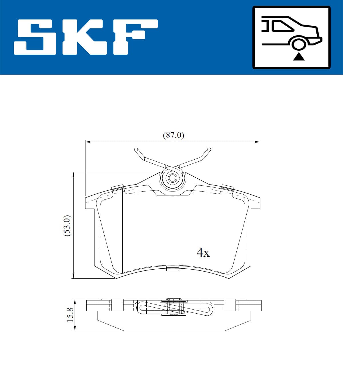 SKF Sada brzdových platničiek kotúčovej brzdy VKBP 90047 1