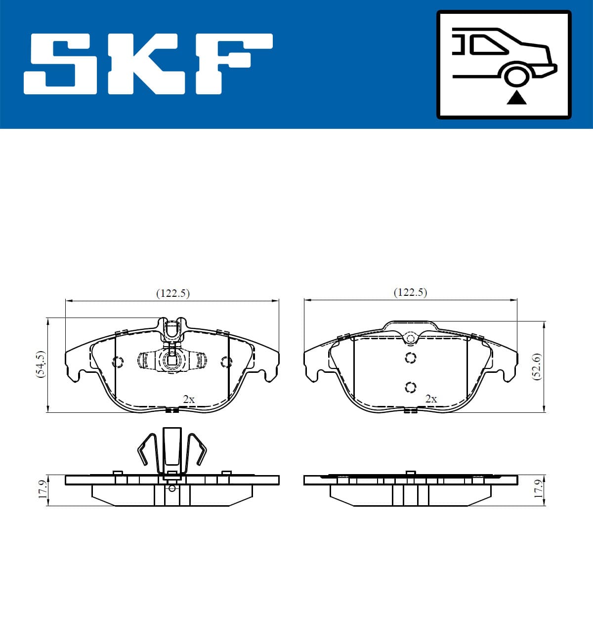 SKF Sada brzdových platničiek kotúčovej brzdy VKBP 90114 1