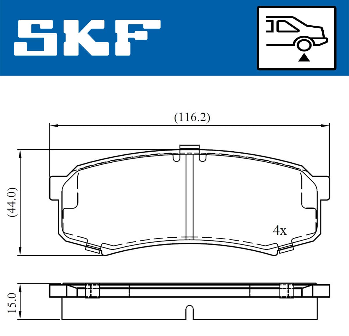 SKF Sada brzdových platničiek kotúčovej brzdy VKBP 90136 1