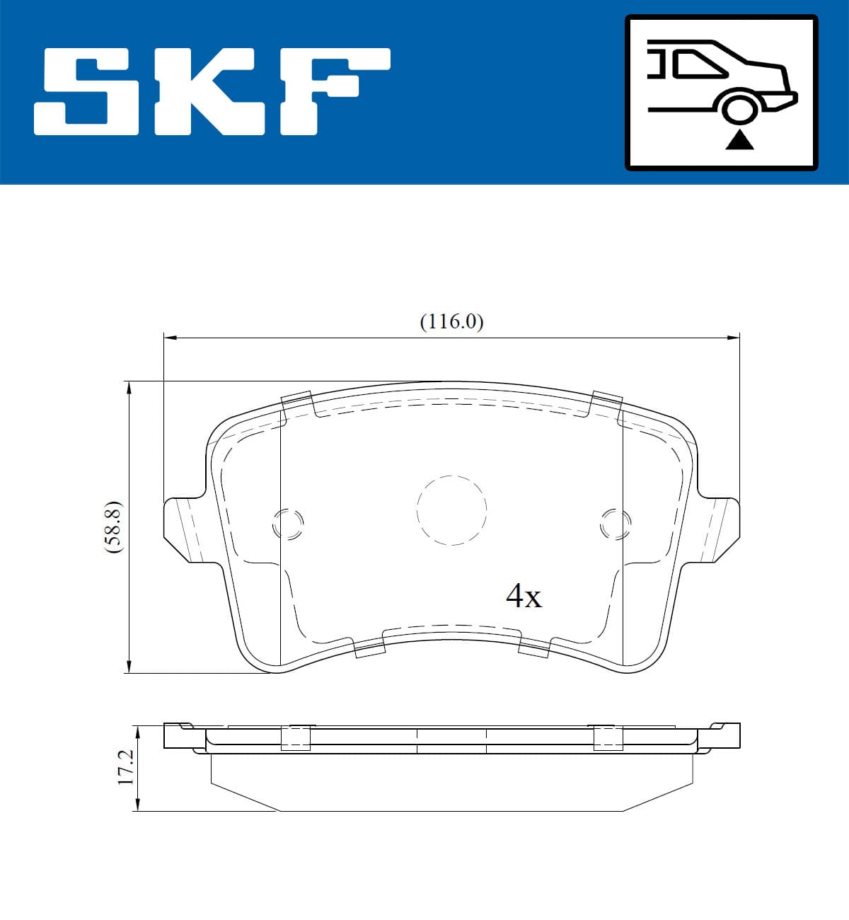SKF Sada brzdových platničiek kotúčovej brzdy VKBP 90150 1