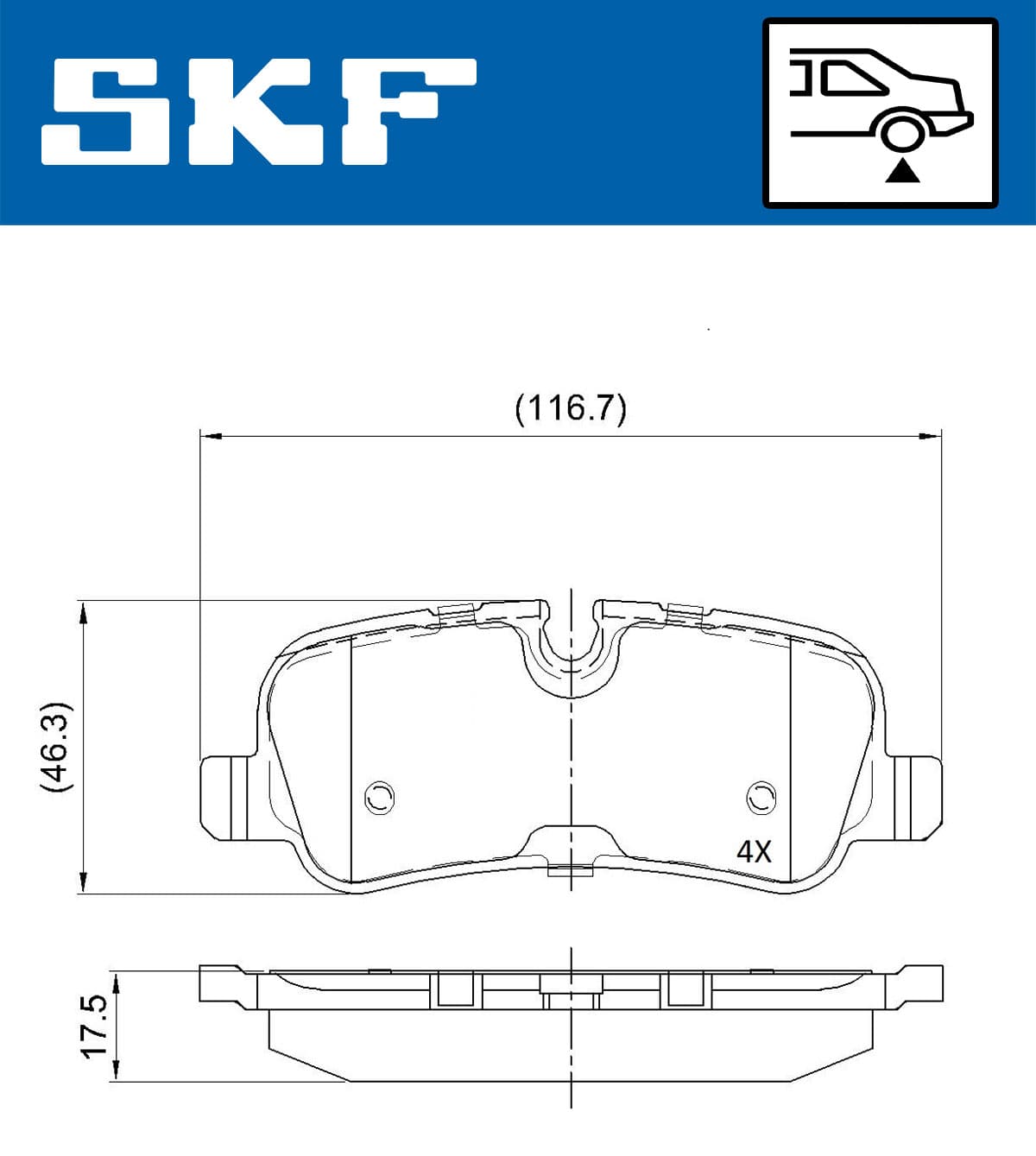 SKF Sada brzdových platničiek kotúčovej brzdy VKBP 90257 1