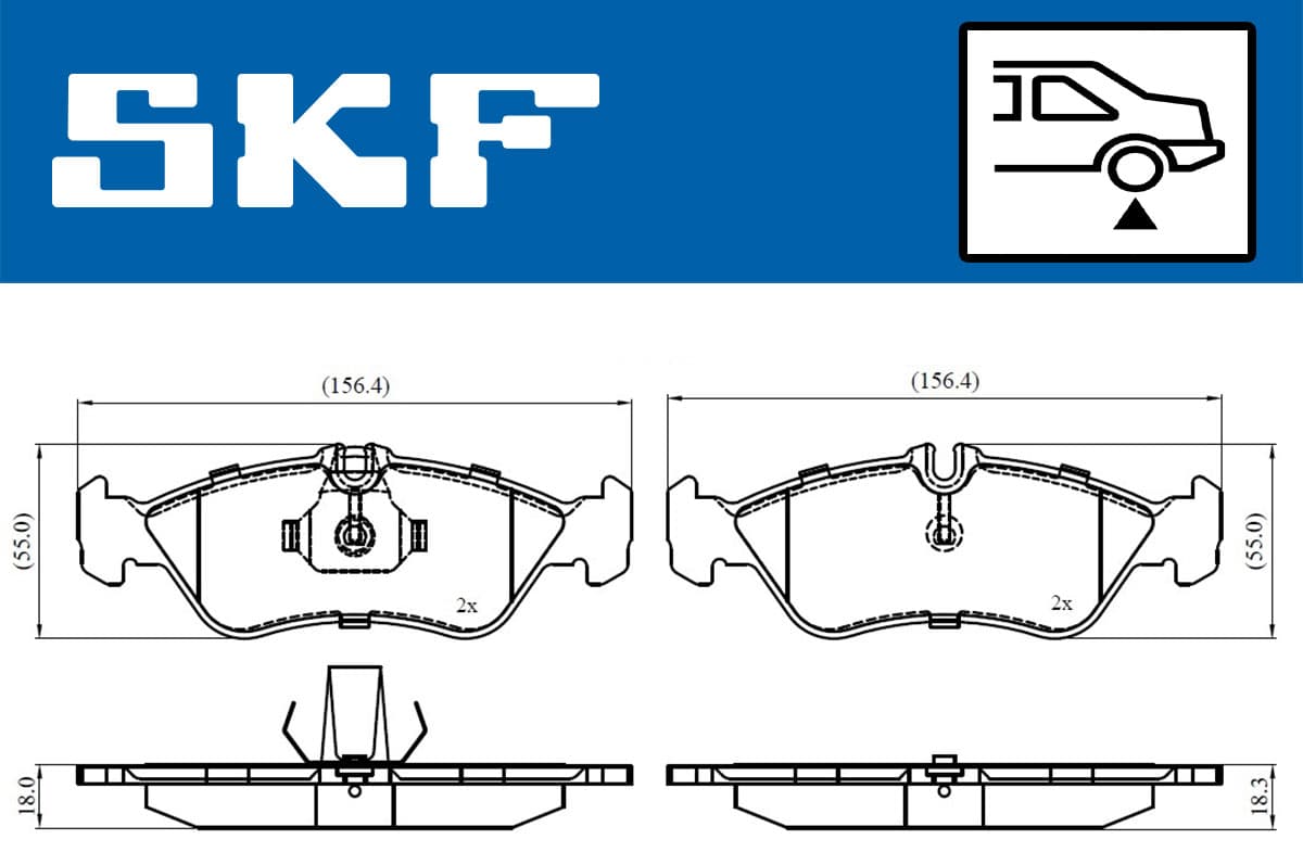SKF Sada brzdových platničiek kotúčovej brzdy VKBP 90362 1