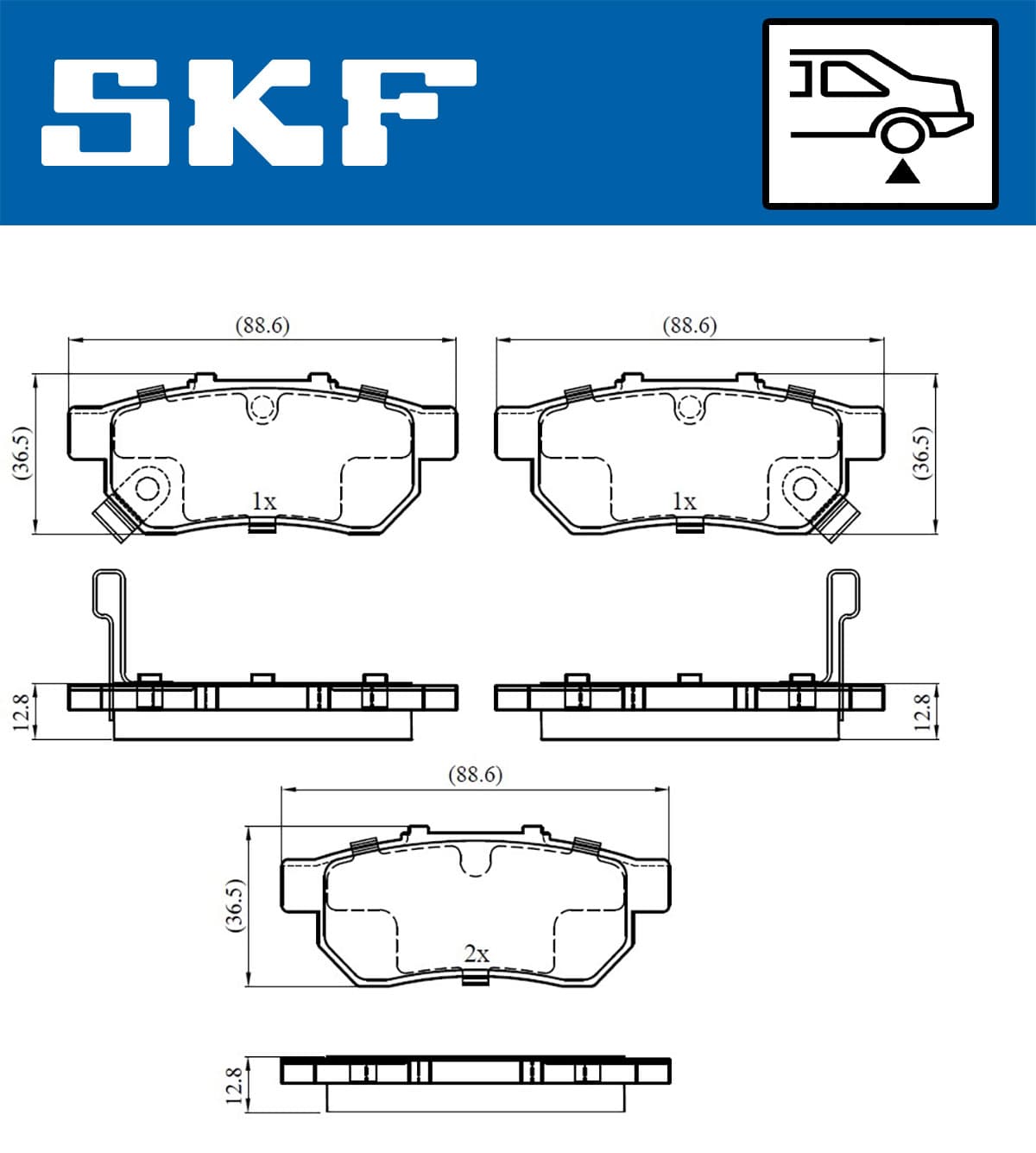 SKF Sada brzdových platničiek kotúčovej brzdy VKBP 90381 A 1