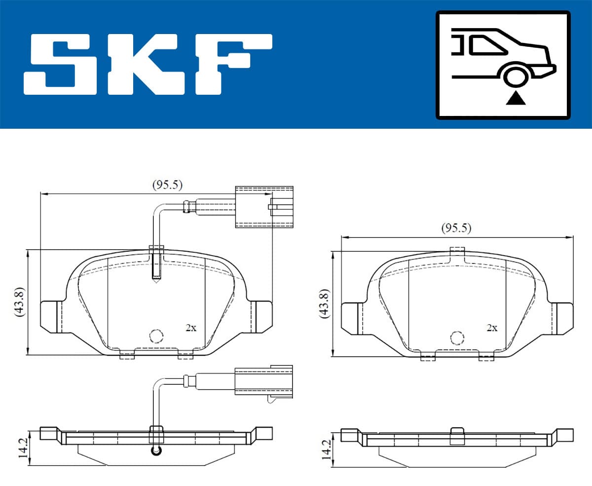 SKF Sada brzdových platničiek kotúčovej brzdy VKBP 90391 E 1