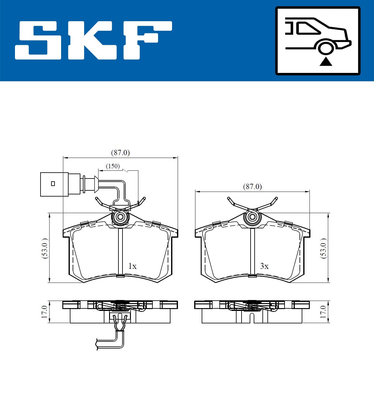 SKF Sada brzdových platničiek kotúčovej brzdy VKBP 90452 E 1