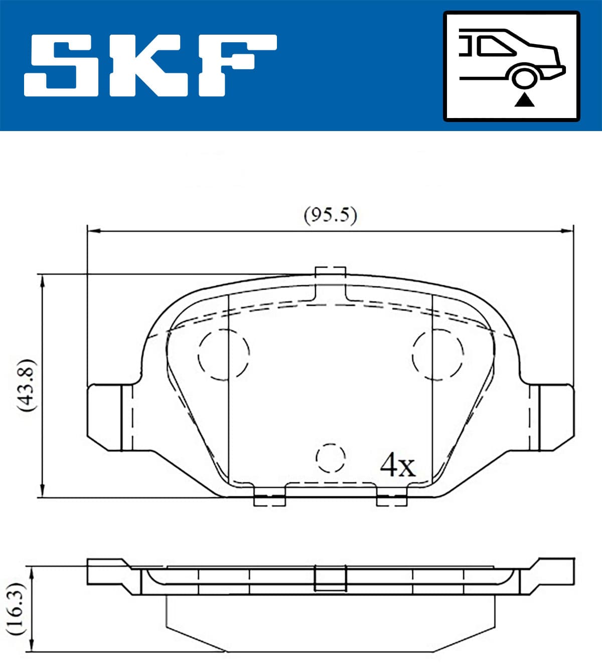 SKF Sada brzdových platničiek kotúčovej brzdy VKBP 90472 1