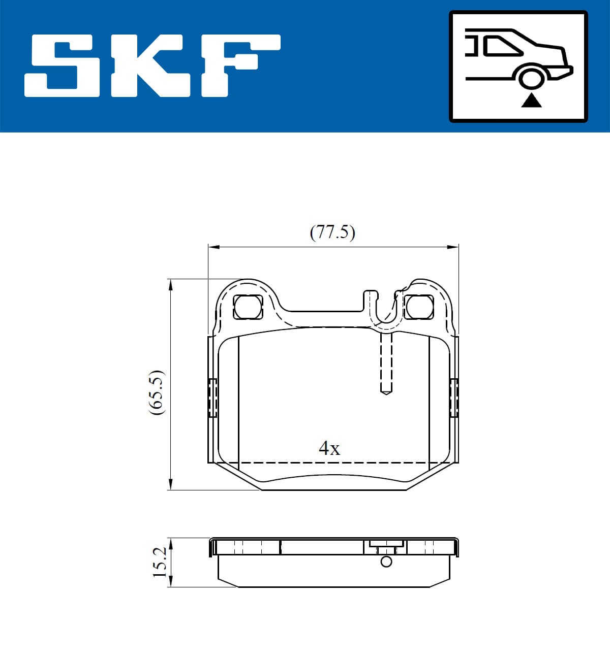 SKF Sada brzdových platničiek kotúčovej brzdy VKBP 90482 1