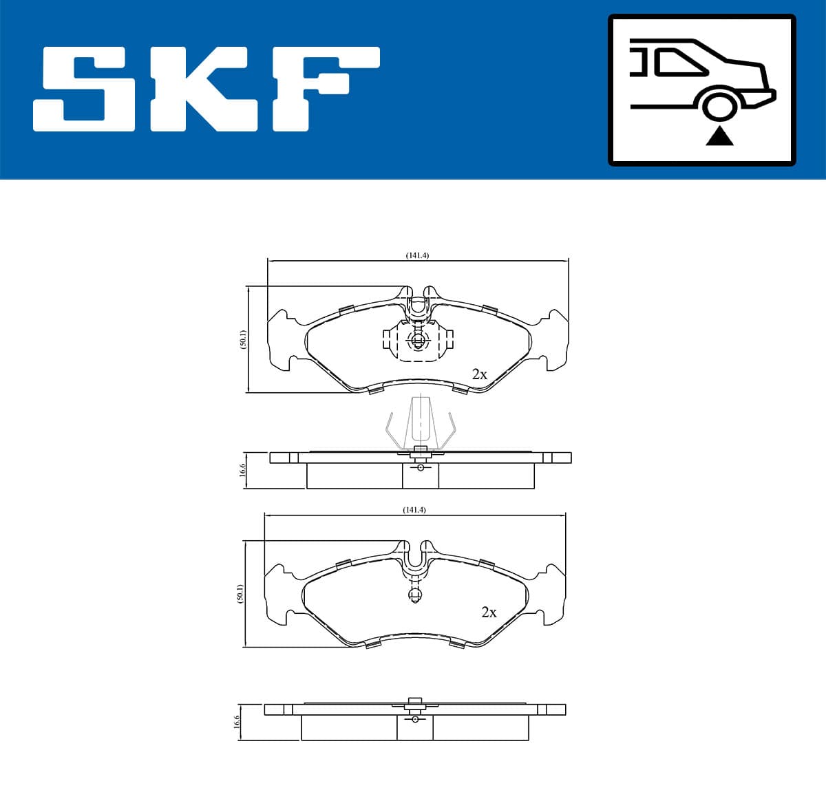 SKF Sada brzdových platničiek kotúčovej brzdy VKBP 90485 1