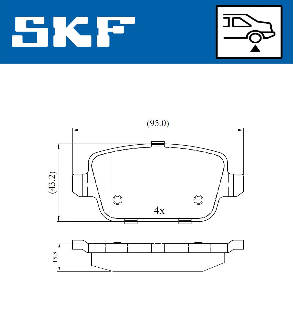 SKF Sada brzdových platničiek kotúčovej brzdy VKBP 90498 1