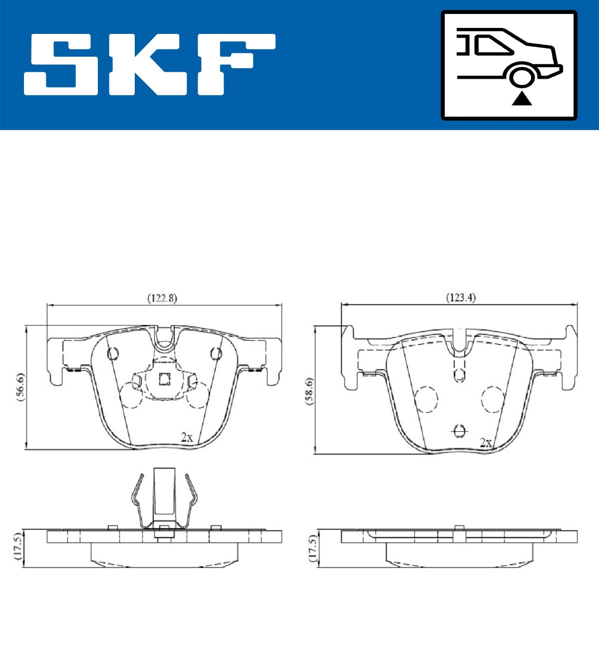 SKF Sada brzdových platničiek kotúčovej brzdy VKBP 90508 1