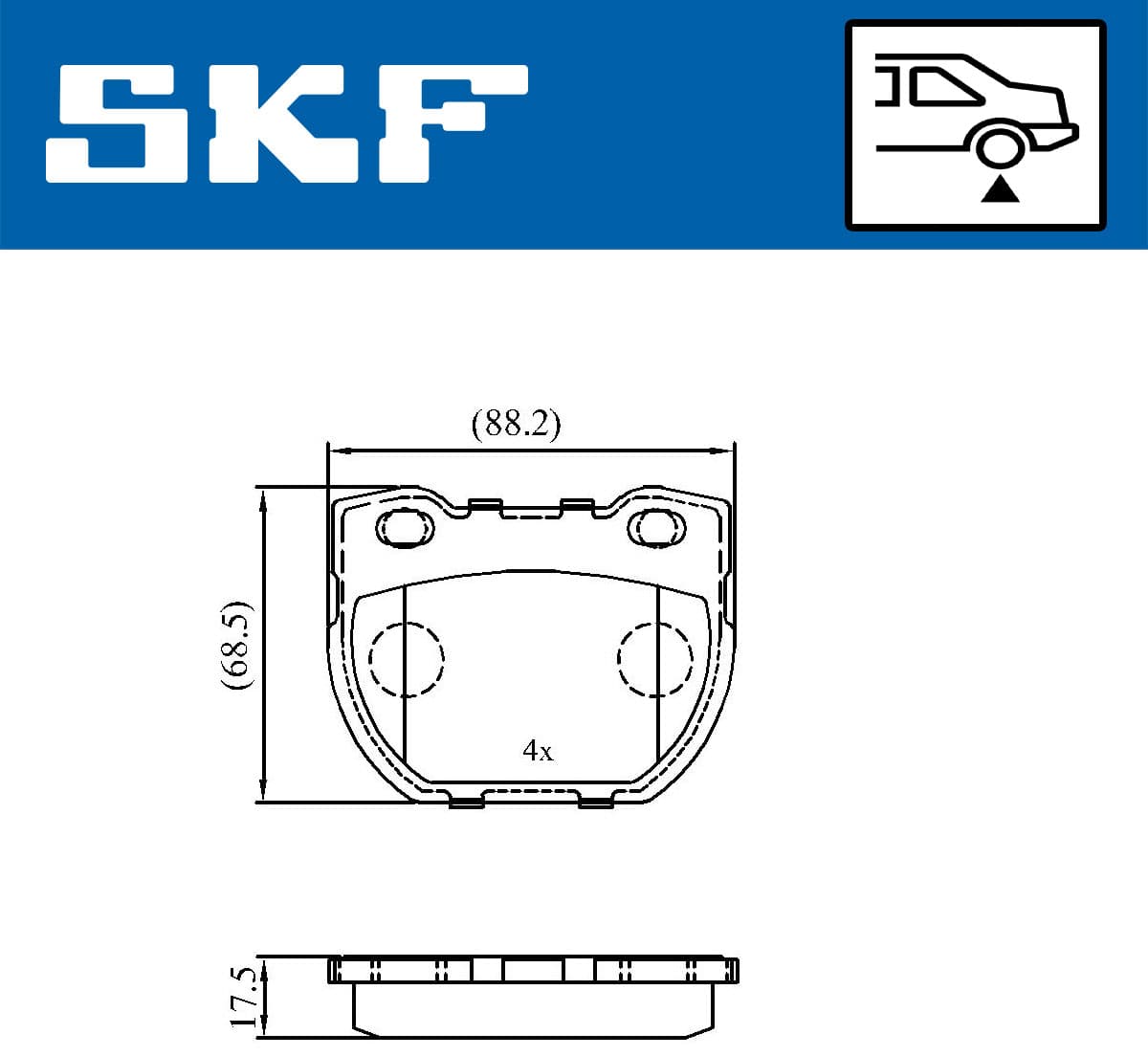 SKF Sada brzdových platničiek kotúčovej brzdy VKBP 90514 1