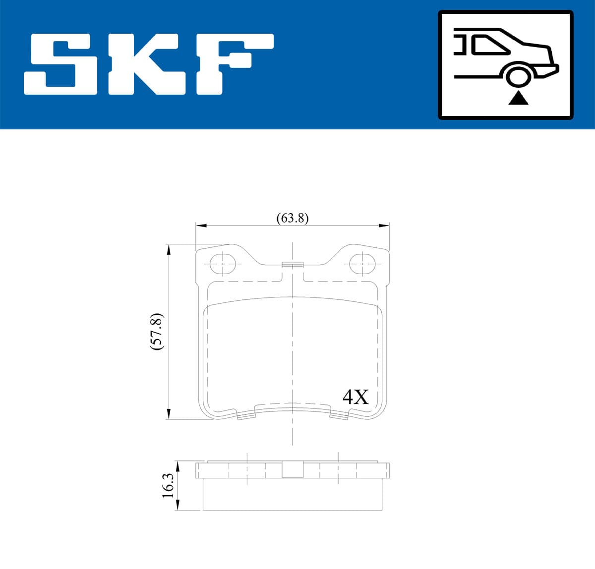 SKF Sada brzdových platničiek kotúčovej brzdy VKBP 90540 1