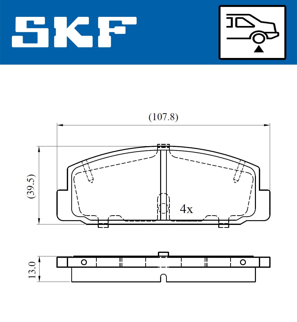 SKF Sada brzdových platničiek kotúčovej brzdy VKBP 90587 1