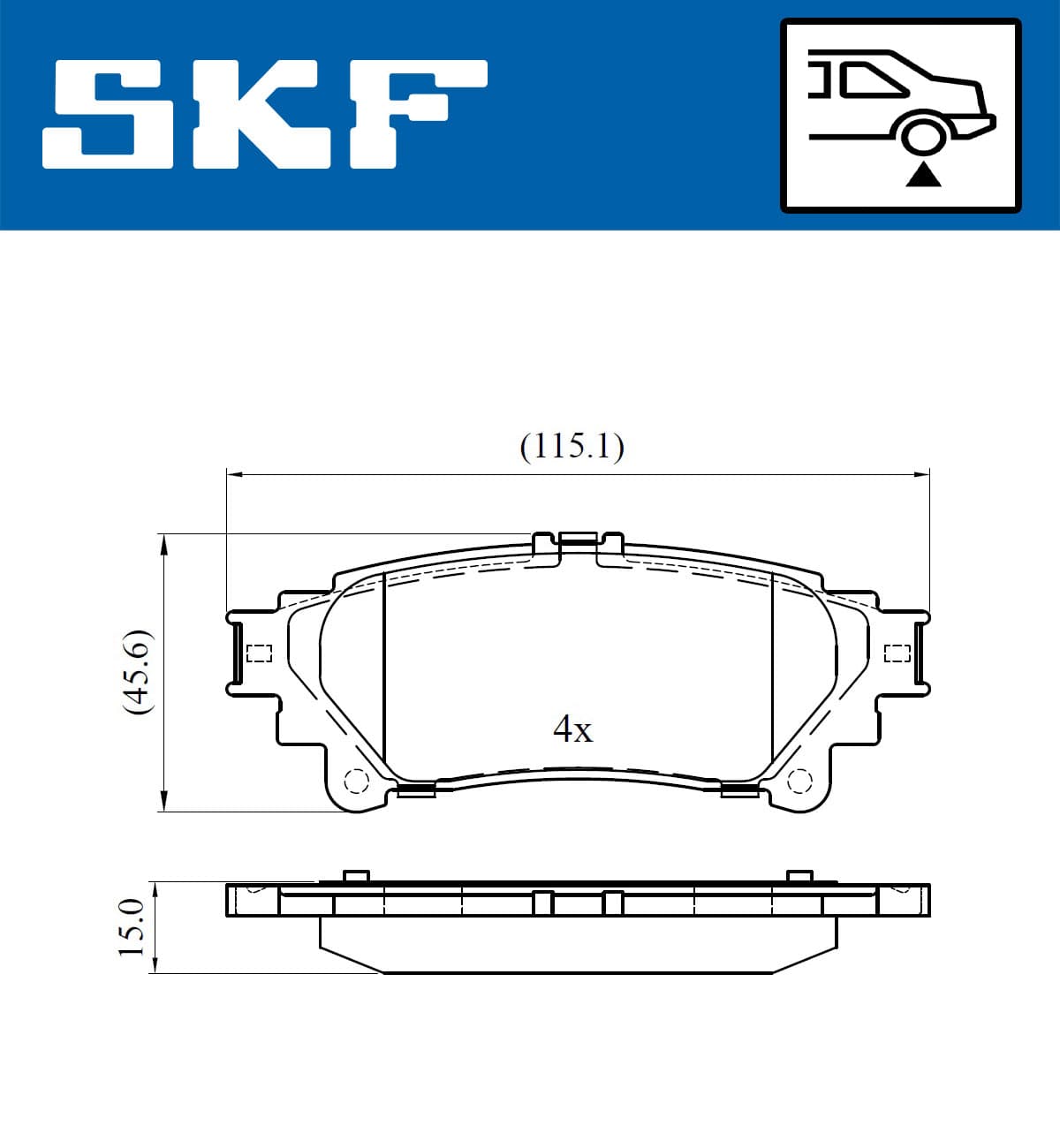 SKF Sada brzdových platničiek kotúčovej brzdy VKBP 90604 1