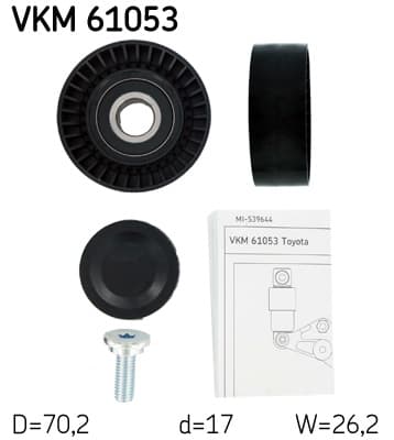 SKF Vratná/vodiaca kladka rebrovaného klinového remeňa VKM61053 1