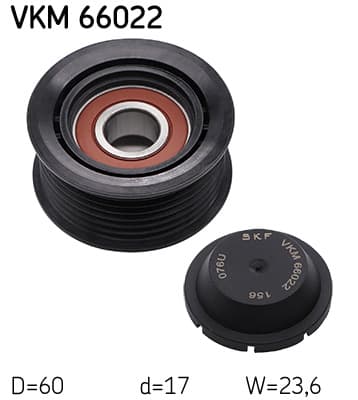 SKF Vratná/vodiaca kladka rebrovaného klinového remeňa VKM66022 1