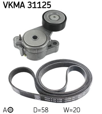 SKF Ozubený klinový remeň - Sada VKMA31125 1