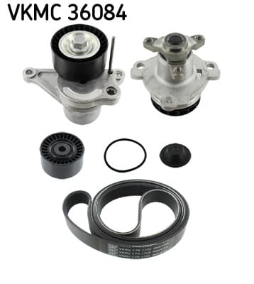 SKF Vodné čerpadlo + sada klinového remeňa VKMC36084 1