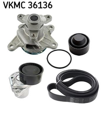 SKF Vodné čerpadlo + sada klinového remeňa VKMC 36136 1