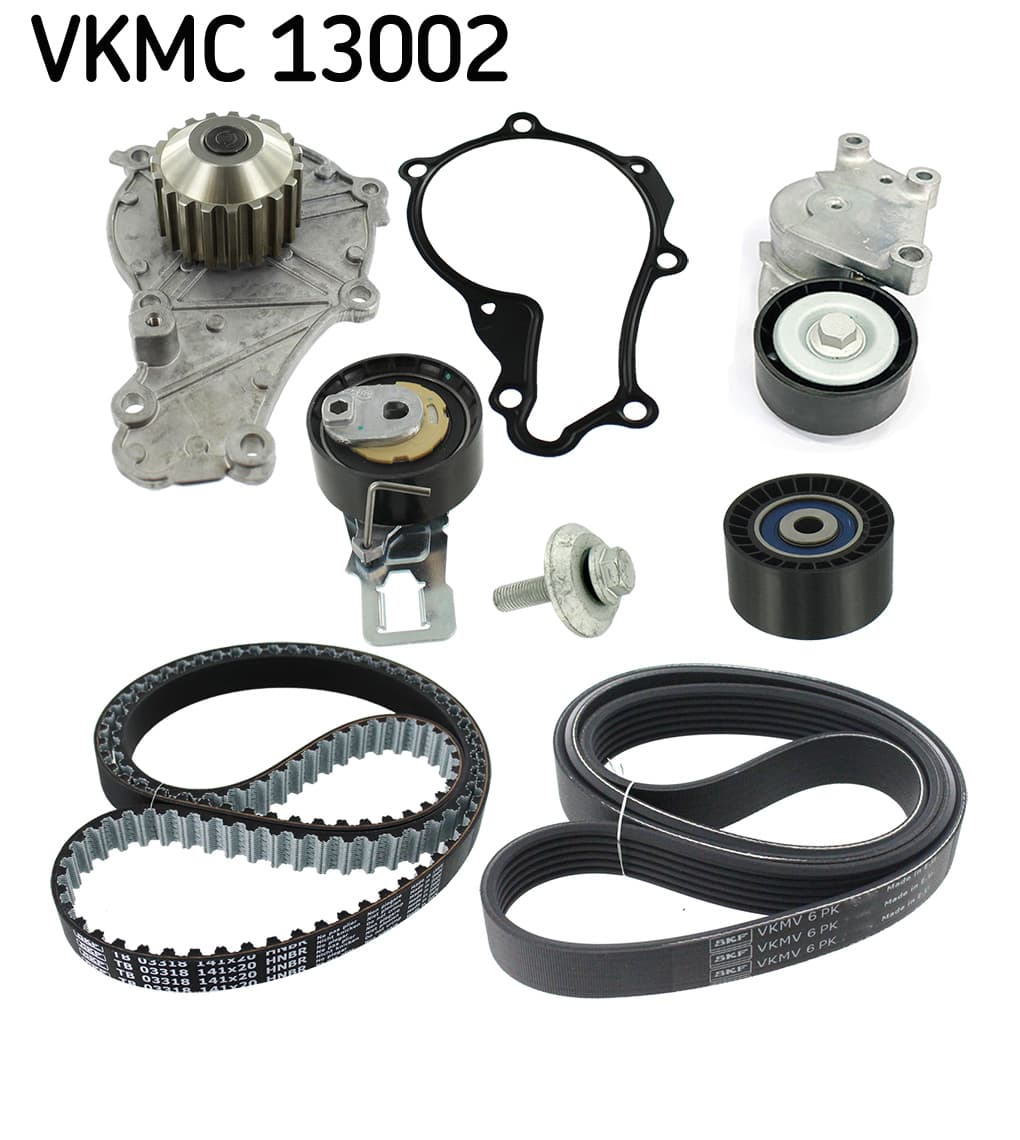 SKF Vodné čerpadlo + sada remeňov/klinových remeňov VKMC 13002 1