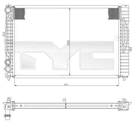 TYC Chladič motora 702-0034 1