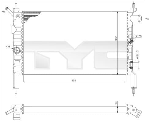 TYC Chladič motora 7250018 1