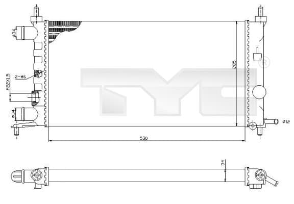 TYC Chladič motora 725-0025-R 1