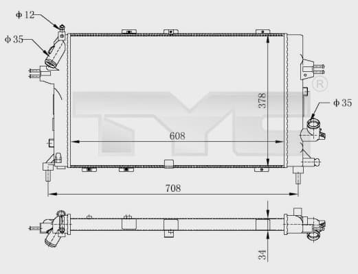 TYC Chladič motora 7250028R 1