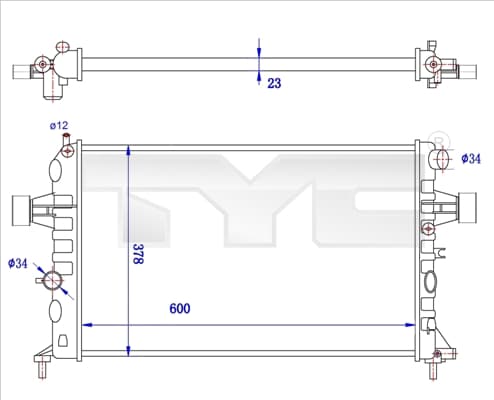 TYC Chladič motora 7250038R 1