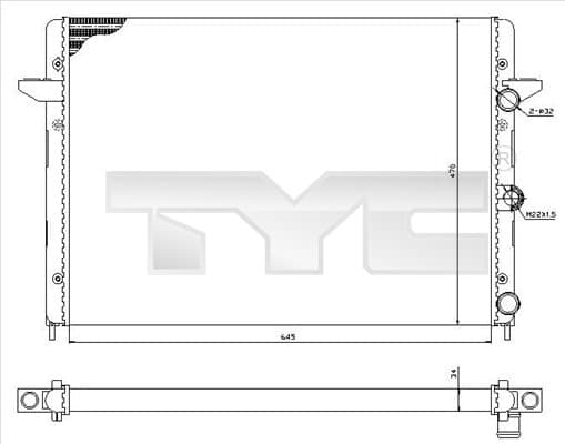 TYC Chladič motora 7370005 1