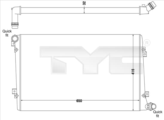 TYC Chladič motora 7370063R 1
