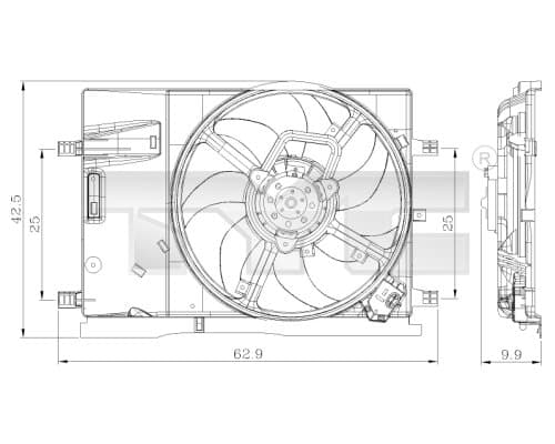 TYC Ventilátor kondenzátora klimatizácie 8090018 1