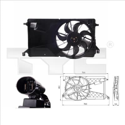 TYC Ventilátor chladenia motora 8200001 1