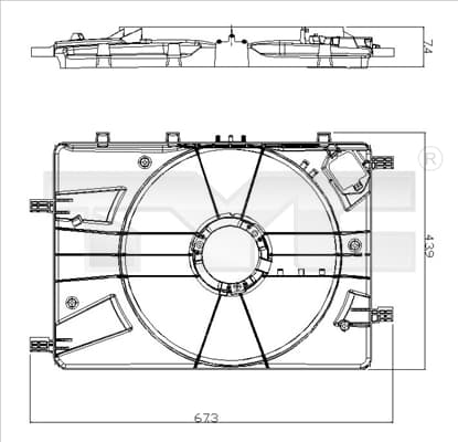 TYC Držiak ventilátora chladiča 82500161 1