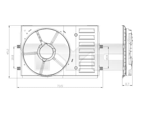 TYC Držiak ventilátora chladiča 83700351 1