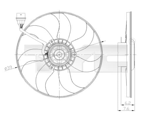 TYC Ventilátor chladenia motora 8370036 1