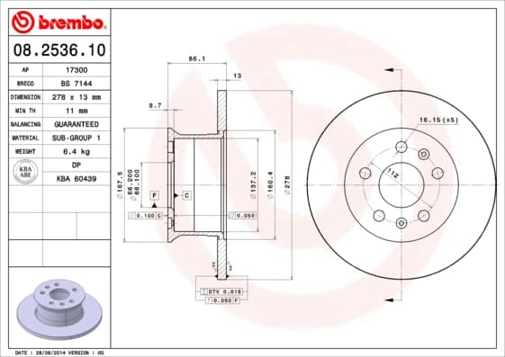BREMBO Brzdový kotúč 08253610 1